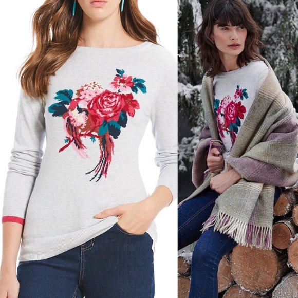 Joules Sweaters - Joules Miranda Intarsia Floral Bird Sweater